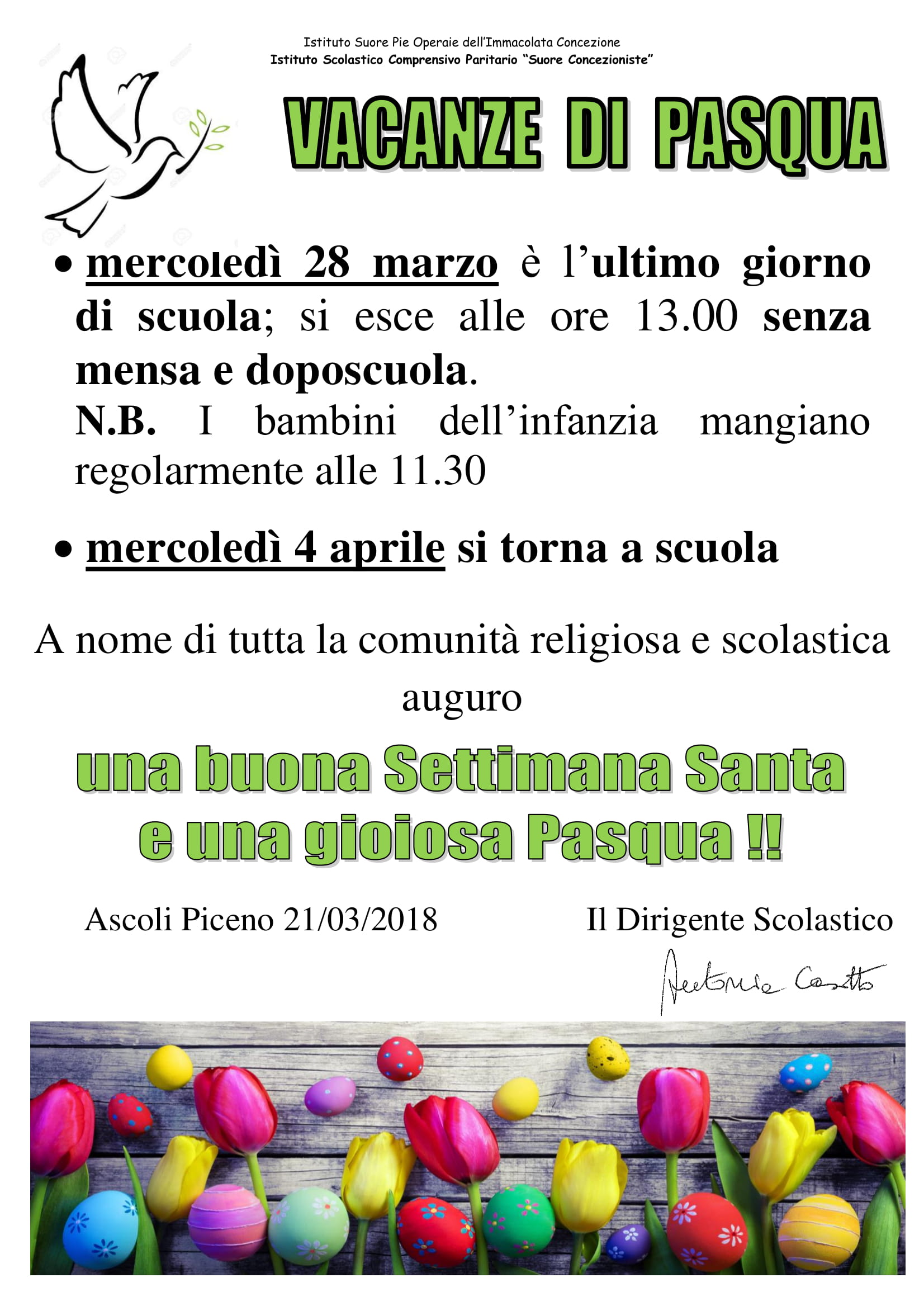 Avvisi vacanze pasqua da appendere 1